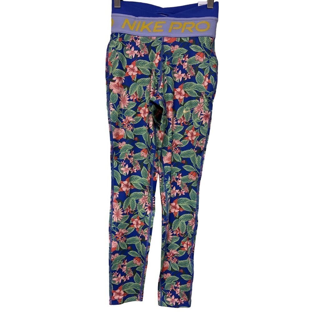 NEW! Nike Serena Williams Design Crew Tropical Floral Leggings Women's XS